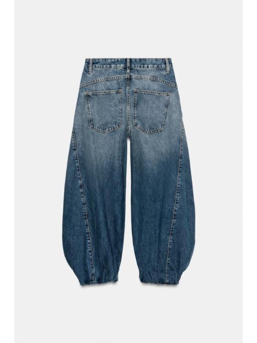 ZARA TRF MID-RISE ELASTICIZED DENIM JEANS - Picture 6 of 7